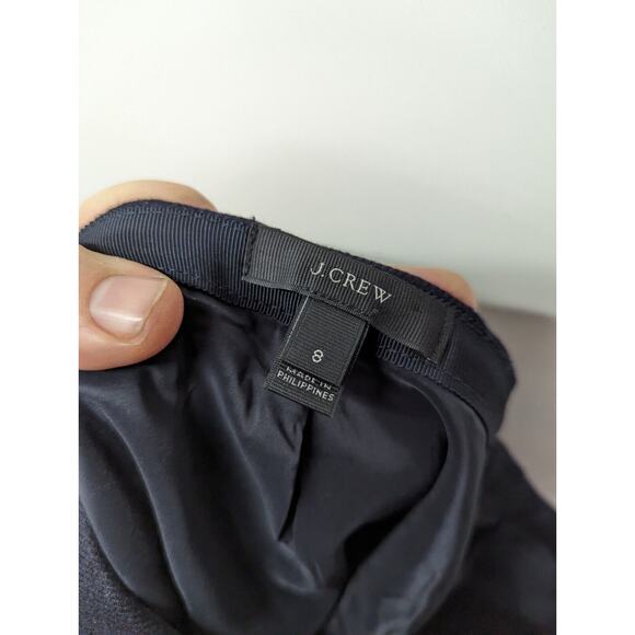 J Crew Skirt Women’s Patch-Pocket Pencil Skirt 100% Wool Navy Blue Size 8 - Picture 5 of 6